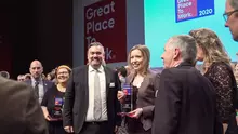Recipients on the stage of the Great Place to Work Berlin Award